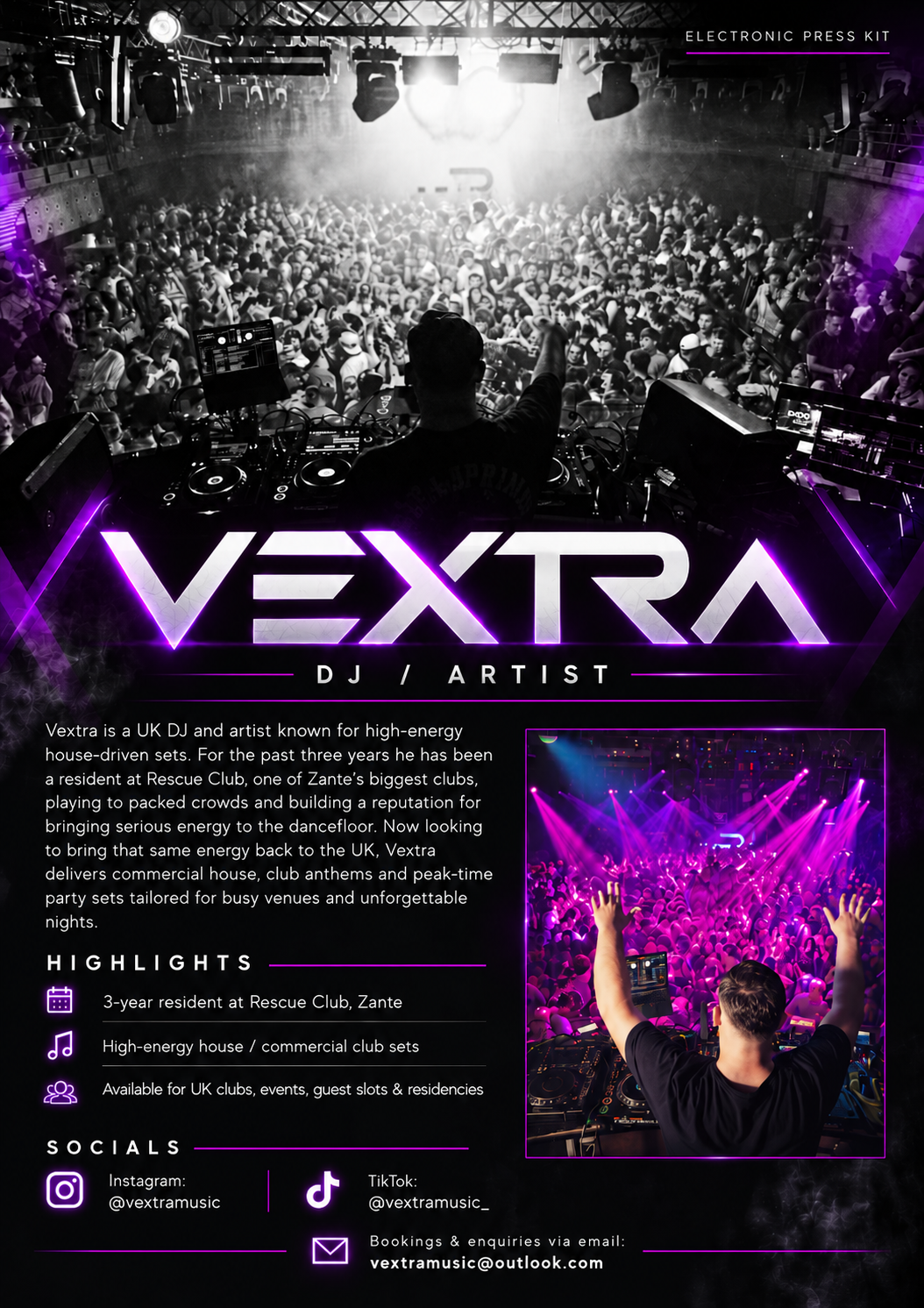Vextra electronic press kit